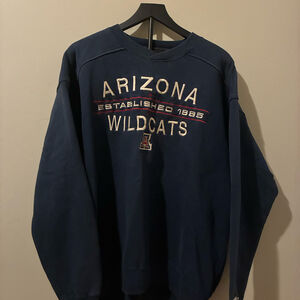 Vintage 90s Starter Arizona Wildcats Crewneck Sweatshirt Navy Blue Large NCAA